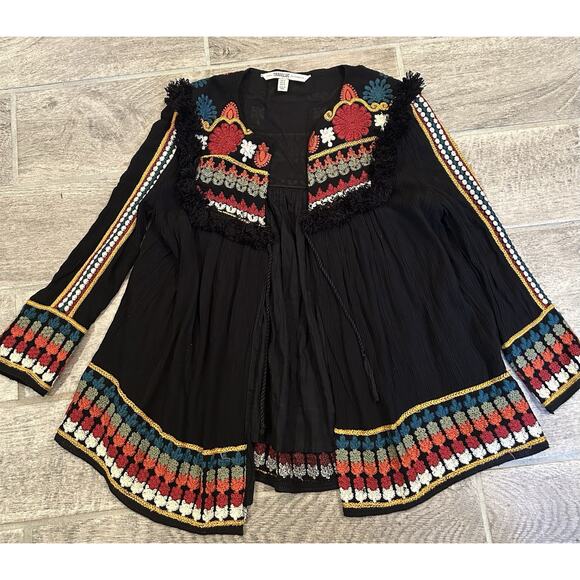 Zara Jackets & Blazers - Zara Trafaluc Jacket Women's M Floral Embroidery Colorful Boho Style EUC